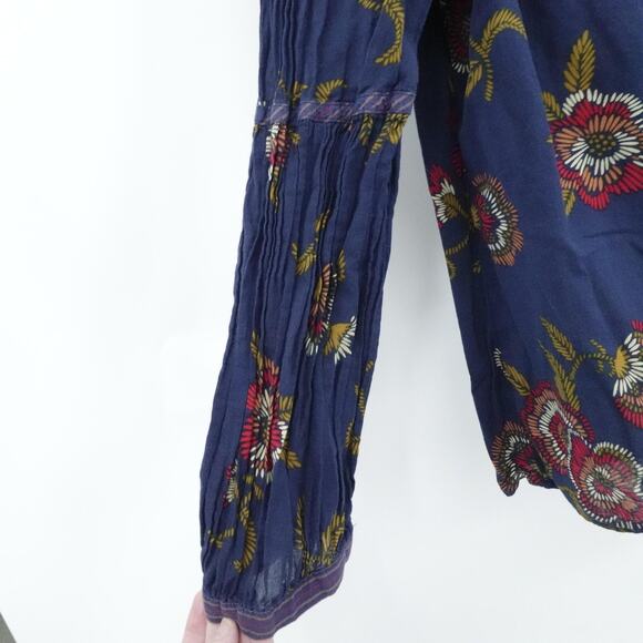 Madewell x Warm Shirt Womens Medium Floral Ruffle Long Sleeve Boho Fall Flowy - Picture 12 of 16